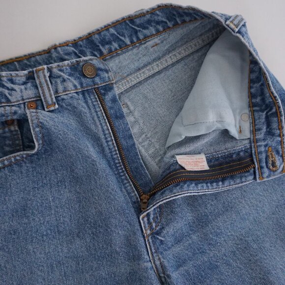 Vintage '90s Levi's 532 Mid Wash Straight Leg Blue Denim Jeans 32x30 - Picture 11 of 15